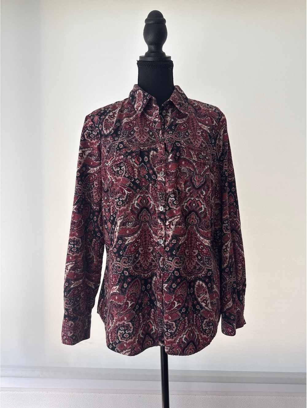 Croft & Barrow Large Paisley Print Button-Up Shirt 100% Cotton
